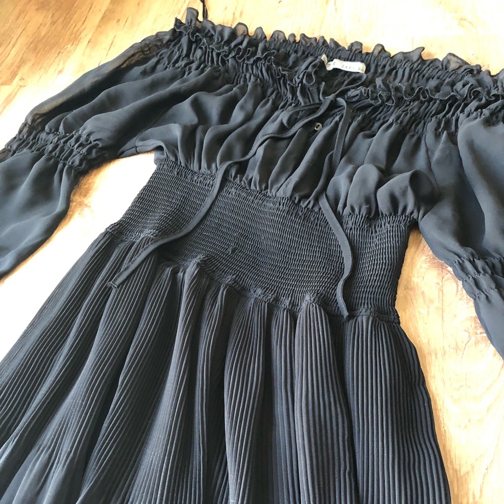 Zara black princess off shoulder dress